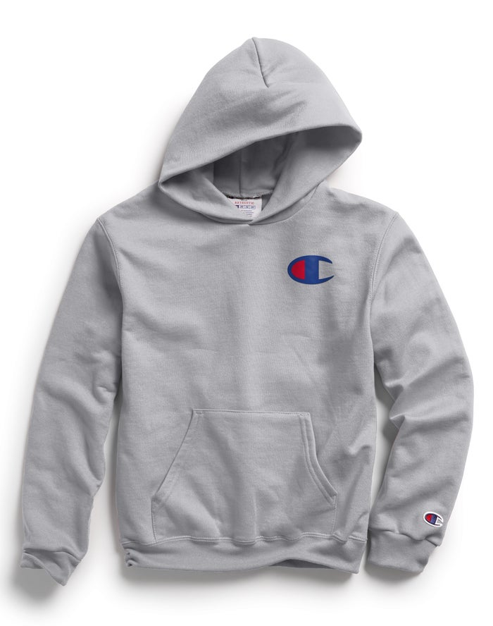 Champion Double Dry Giant C Logo Hoodie Meisjes - Grijs - Belgie 3157VGAFU